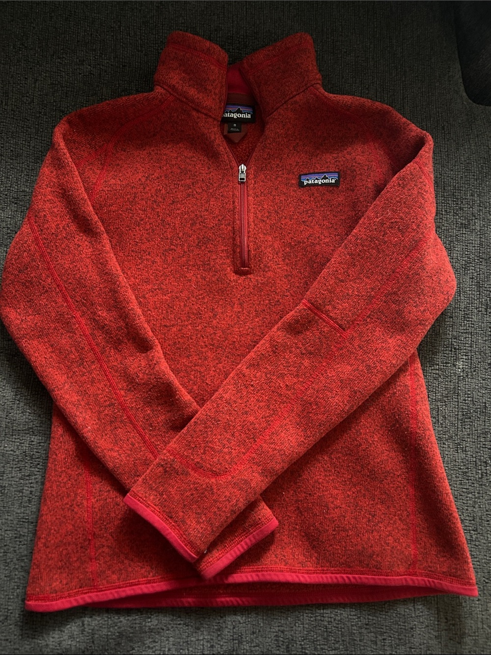 Patagonia Red Heather Quarter-Zip Fleece Pullover